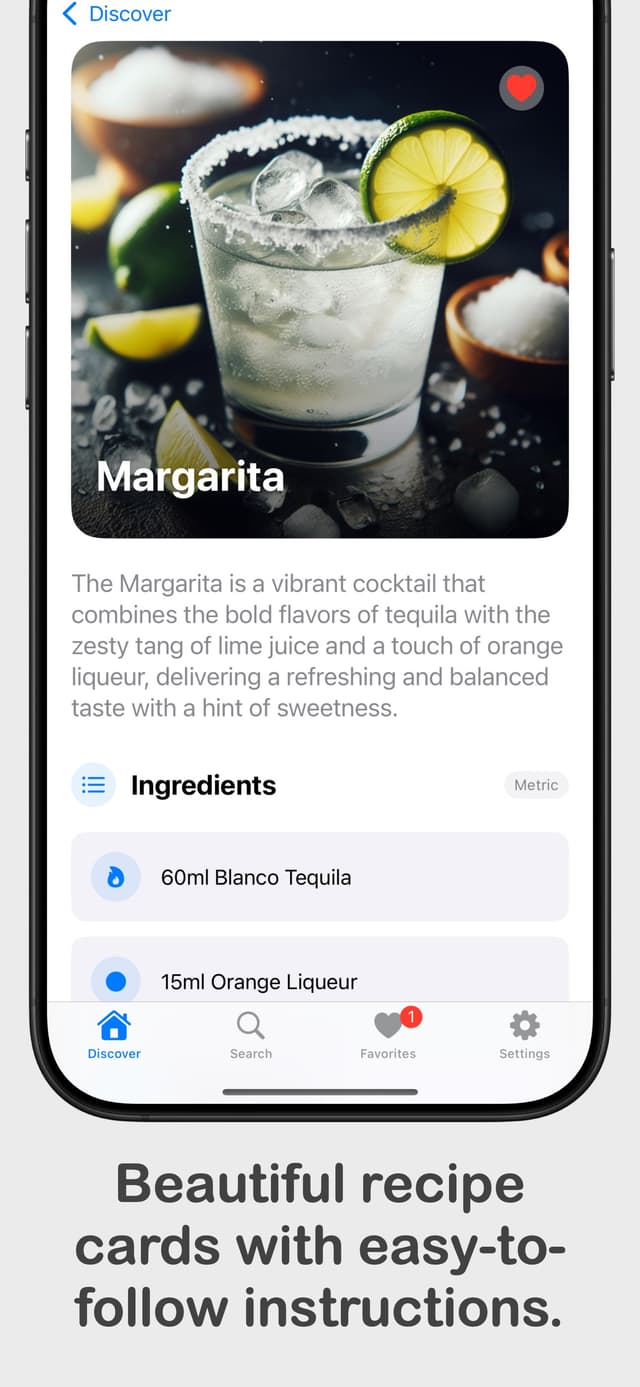 Margarita Recipe with Ingredients